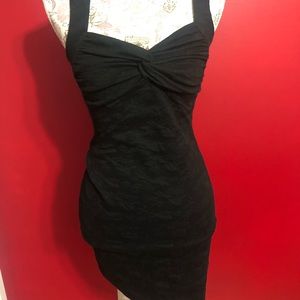 Black strapless dress